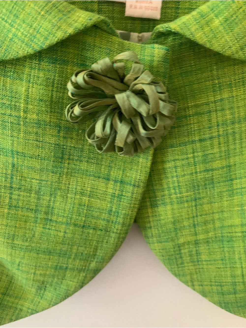 Tracy Reese Lime-Green Cropped Caplet with Peter Pan Collar size 6 - Picture 2 of 6